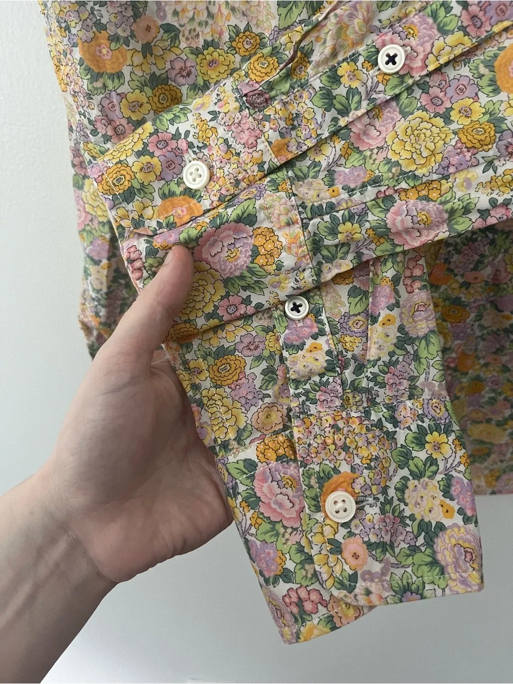 J Crew Liberty Of London Elysian Floral Classic Fit Button Up Shirt Yellow 6